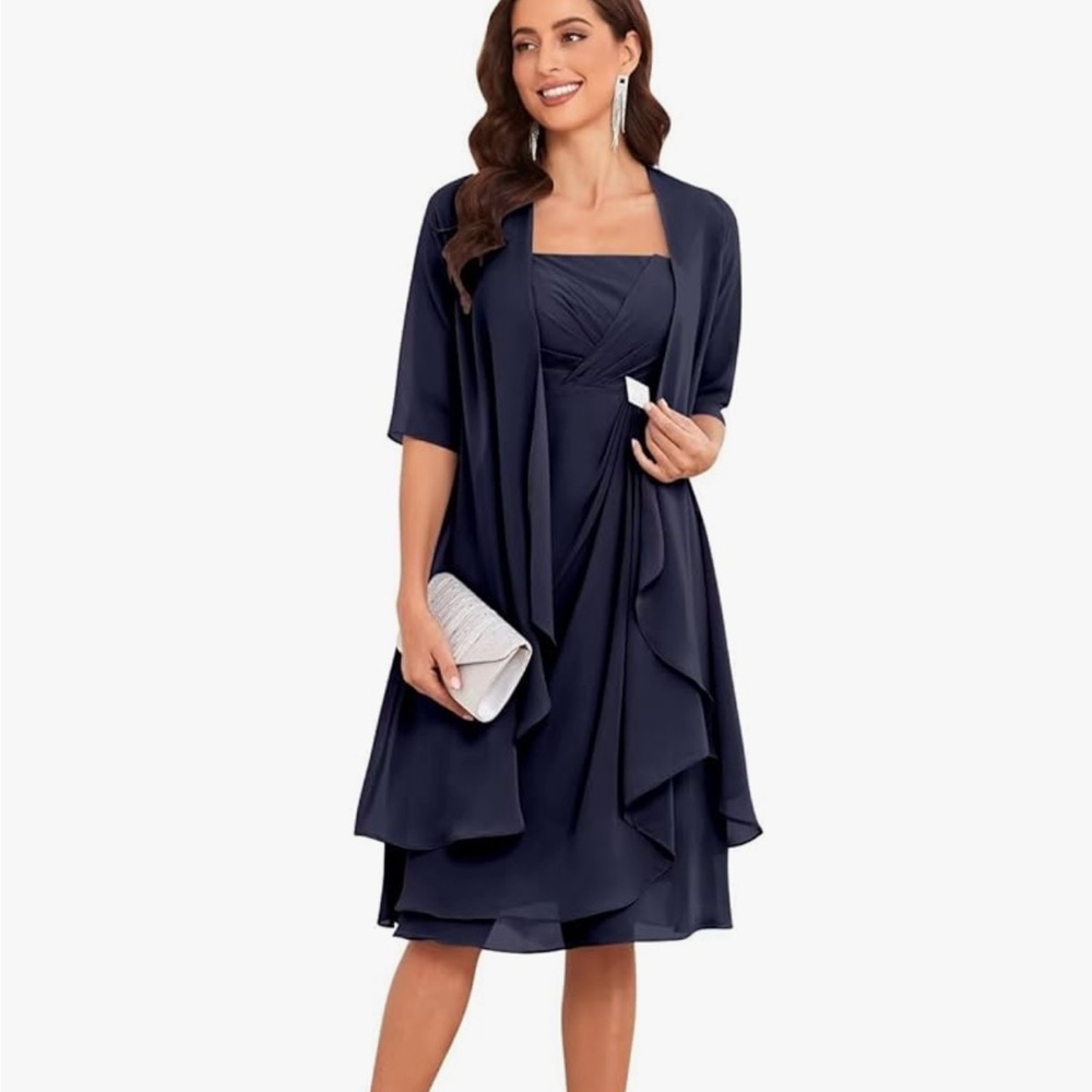 Elegant Navy Blue Women's Dress